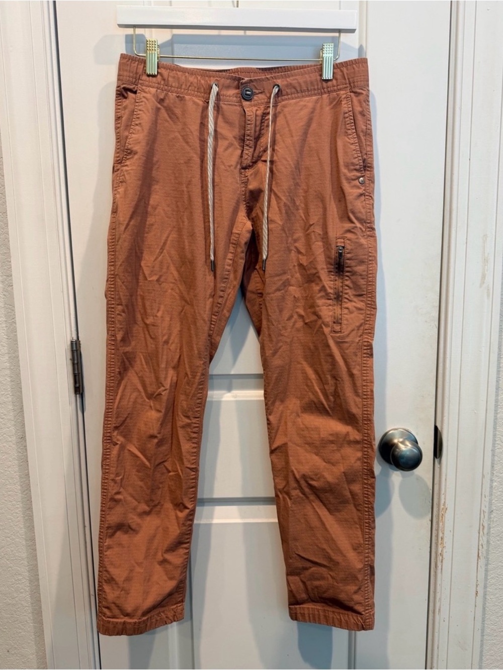Vuori Ripstop Straight Leg Drawstring Pants - Rust - Picture 3 of 10